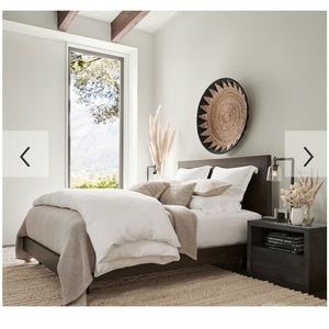 POTTERY BARN Size Queen 100% Belgian Linen Duvet Cover ButtonClose Dark Flax NEW